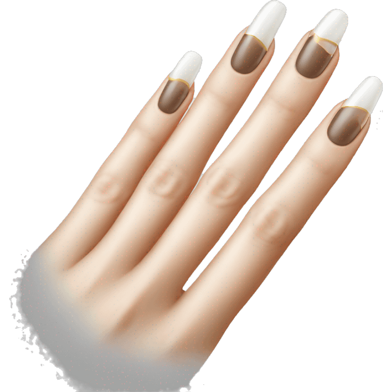 long french nails  emoji