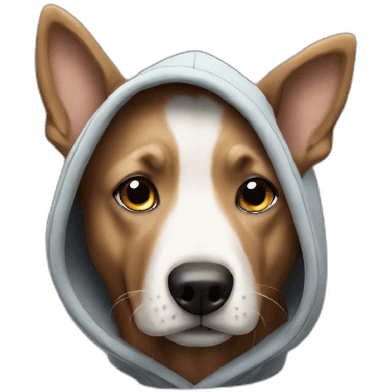 Dog wearing a hoody ￼ emoji