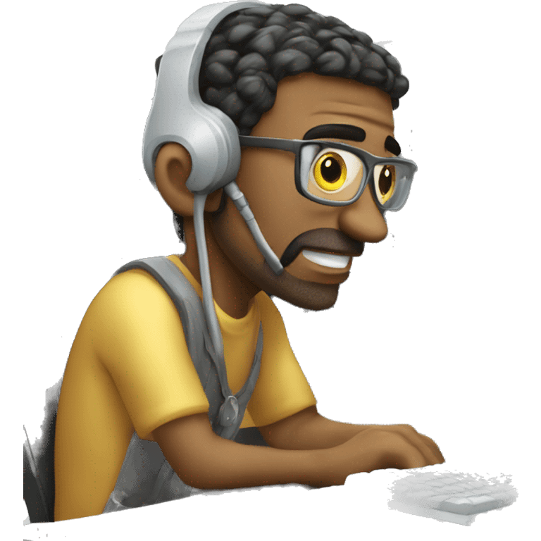 hard working computer programmer emoji