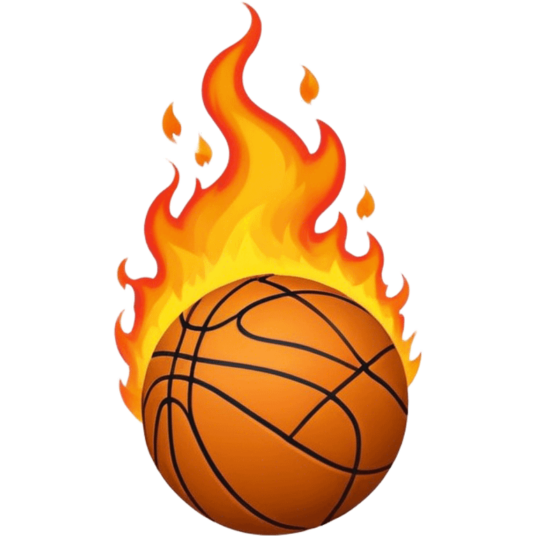 Basketball fire with smoke background emoji