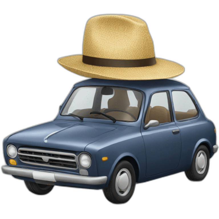 Car with hat emoji