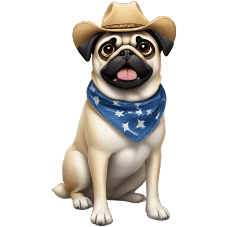 Pug riding a cowboy husky emoji