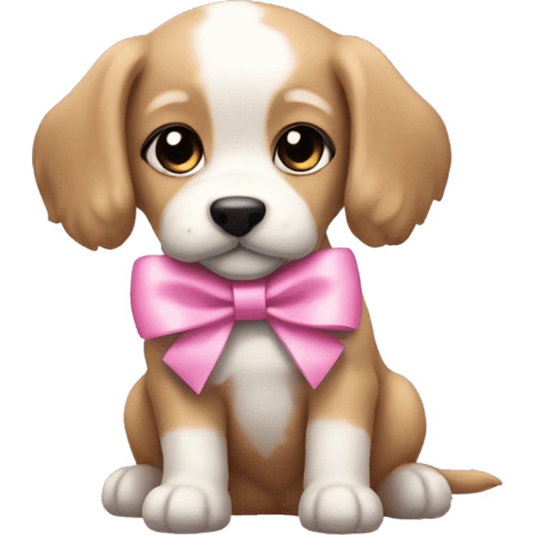 Schicon puppy pink bow emoji