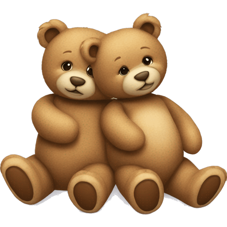 Two teddy bears in love  emoji