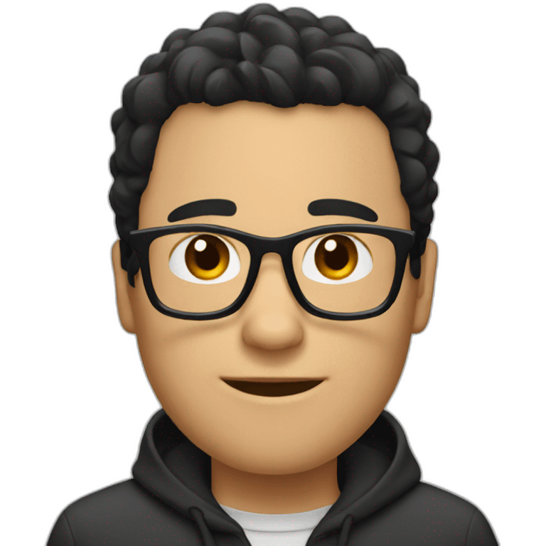 guy with black hair and glasses emoji