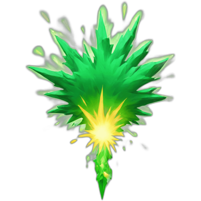 green spark exploding emoji