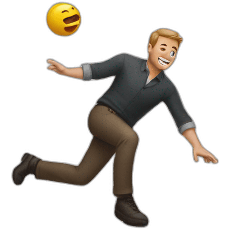 a man falls into the se emoji