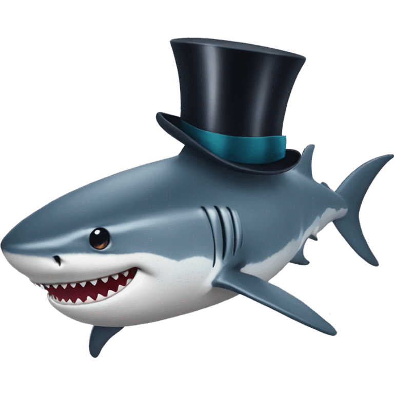 Shark with a top hat and bobs emoji