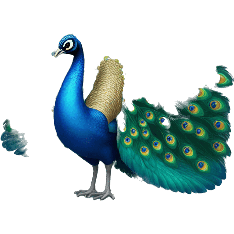 Blue peacock emoji