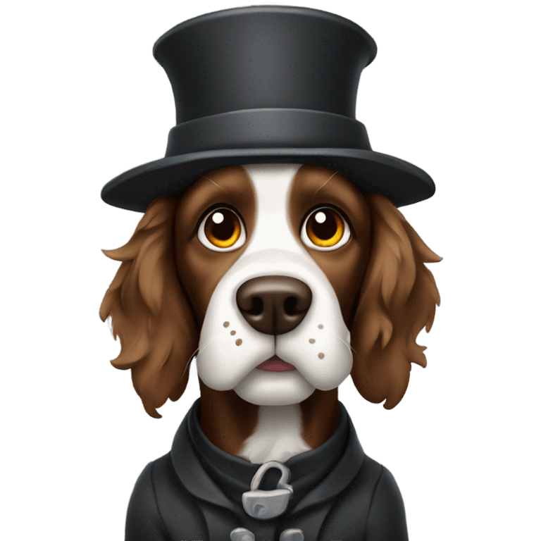 Cartoon spaniel Chimney sweep  emoji