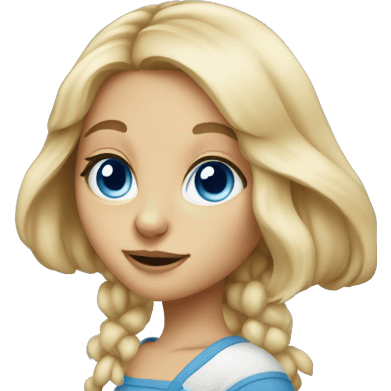 blue eyed blonde hare girl emoji