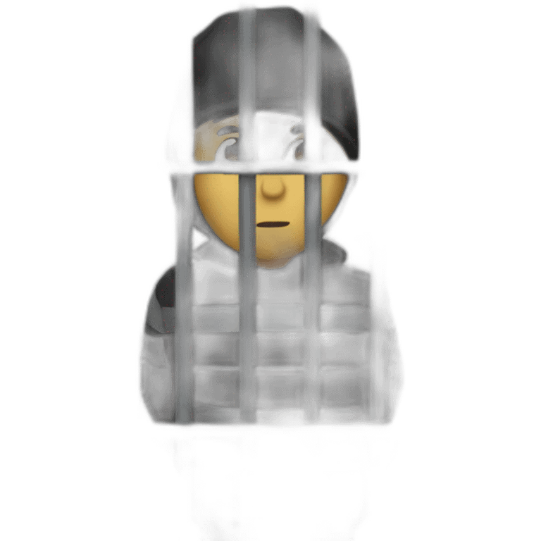 person that looks like a robber behind prison bars emoji