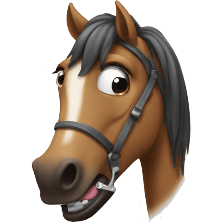 Horse with tong out of his mouth emoji