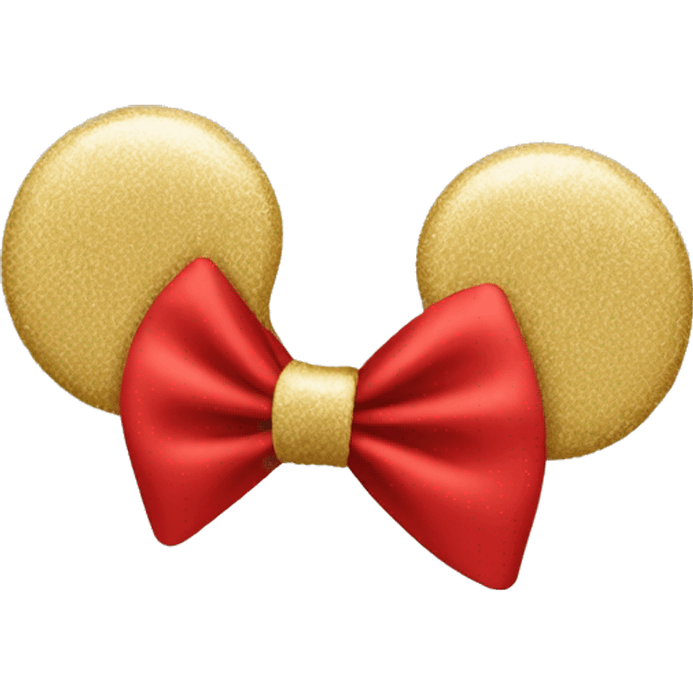 red disneyland minnie ears with a gold bow emoji