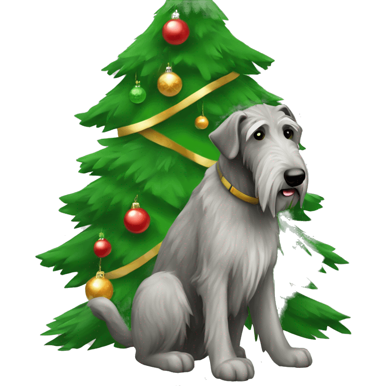  Irish wolfhound dog and christmas tree emoji