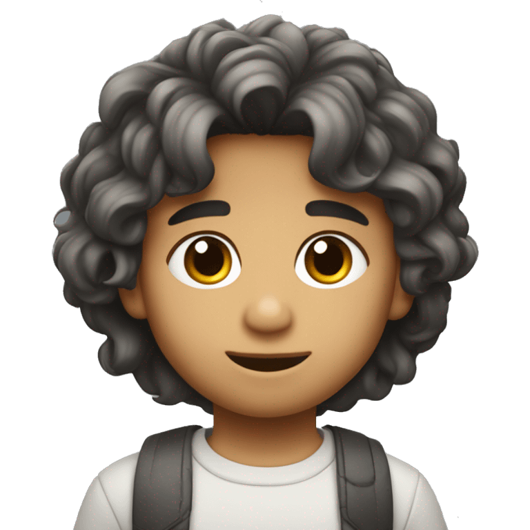 Niño rubio con pelo y  emoji