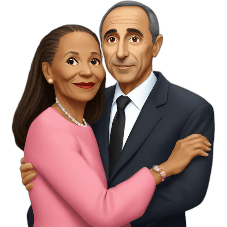 Christiane Taubira bisous avec Eric Zemmour emoji