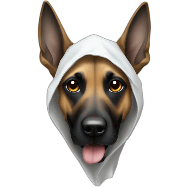 malinois dog disguised as a ghost emoji