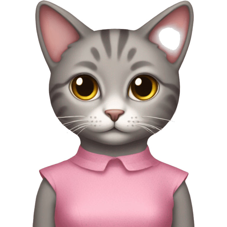 Cat in a pink dress emoji