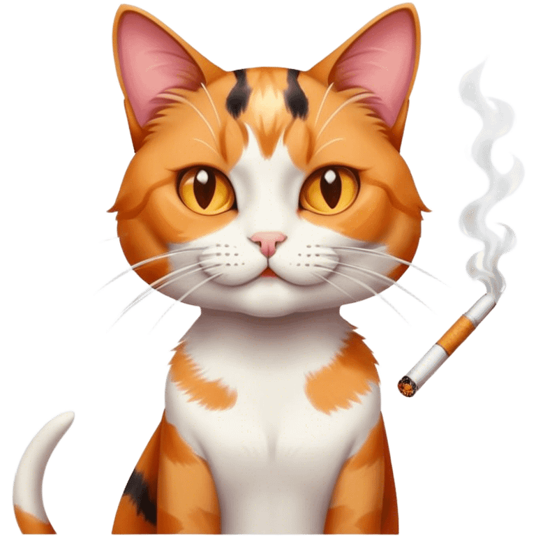 Cat smoking a cigarette emoji