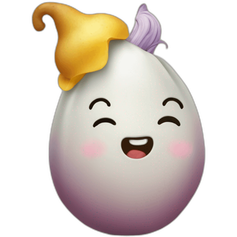 Patate qui fait un calin à une licorne emoji