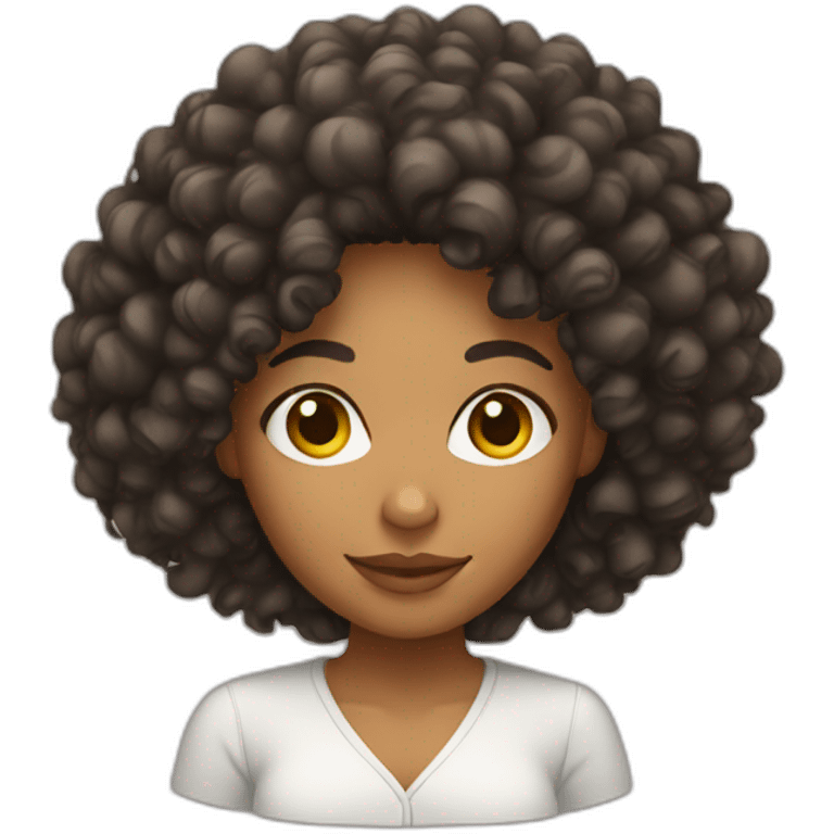 brazilian woman with curly hair emoji