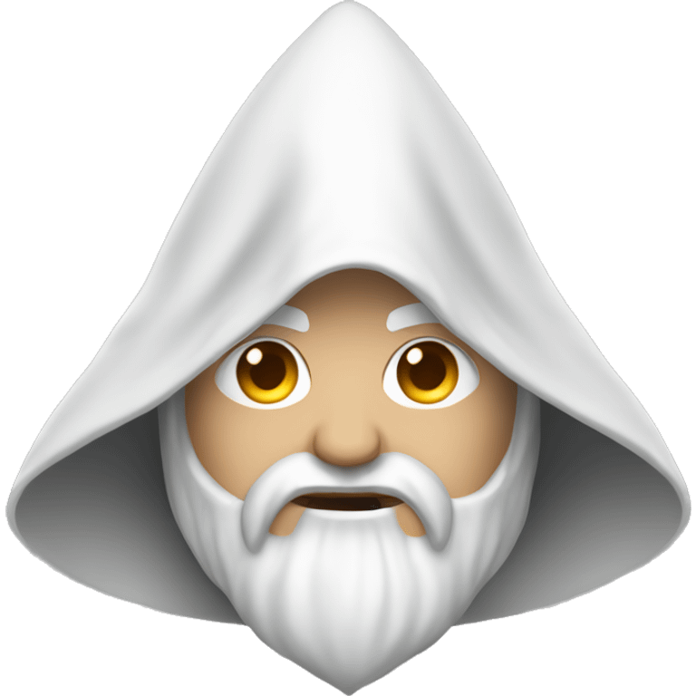 White wizard in pointed hood, cover face emoji