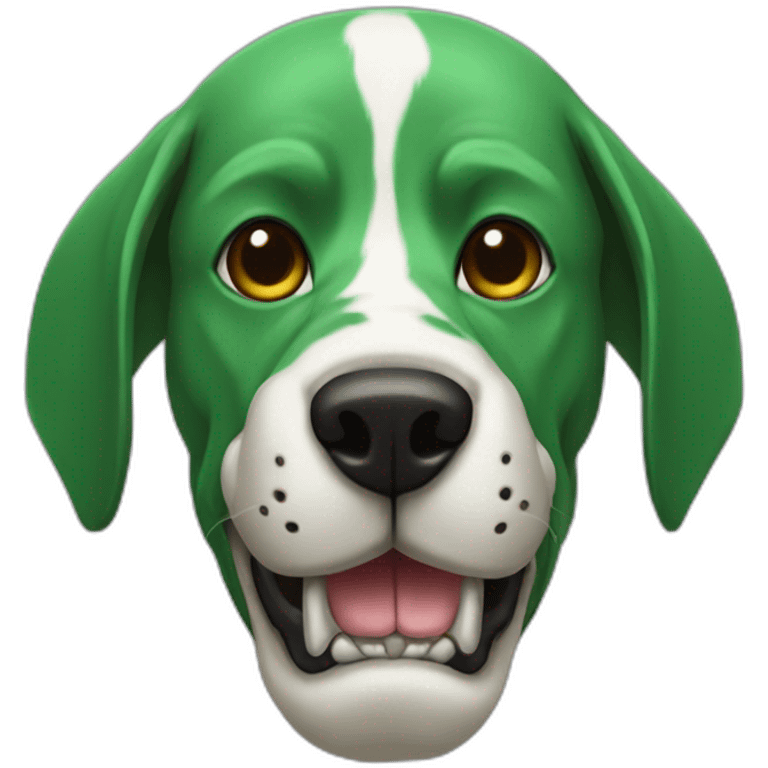 Green hound with a skull mask emoji