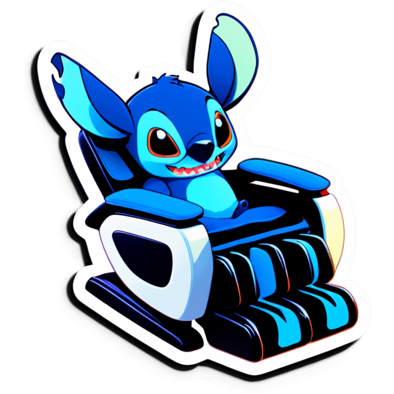 Stitch in a massage chair  emoji