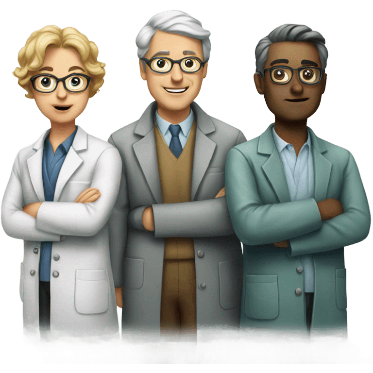 Four people scientists  emoji