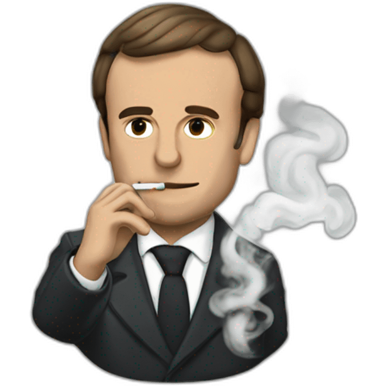 Macron smoking cannabis emoji