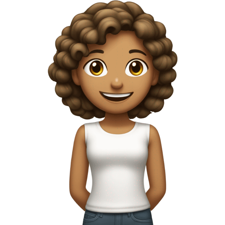 Niña castaña sonriente  emoji