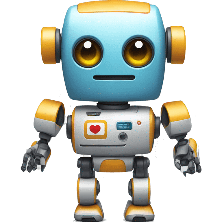 cute robot with youtube as torso emoji