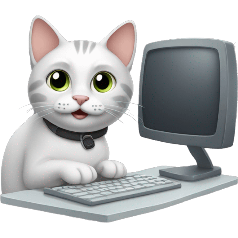 cat working on a computer emoji