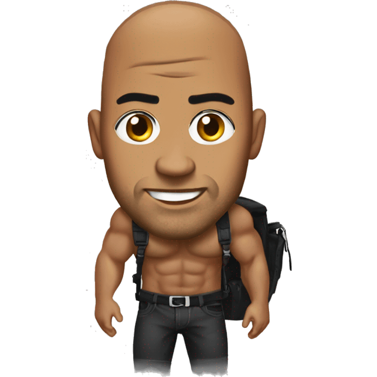 The Rock with a Fanny Pack emoji