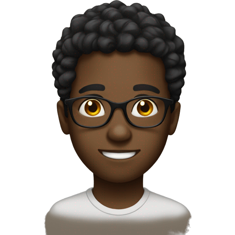 Black boy with glasses and locks emoji