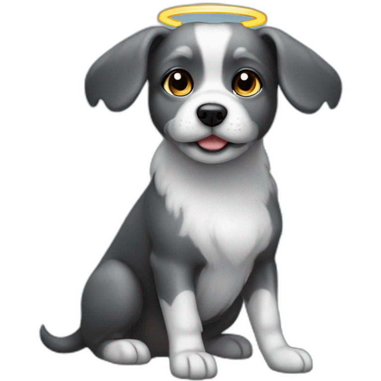 dark-grey-small-dog-angel-halo emoji