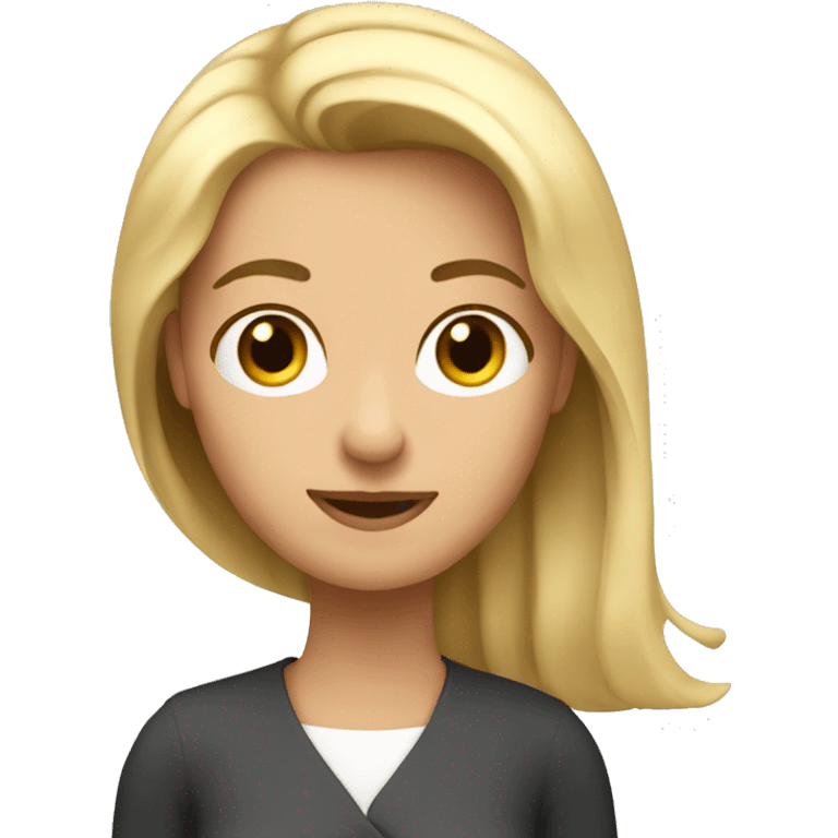 Maestra rubia con pelo largo emoji