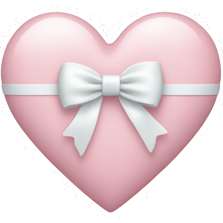 Pastel pink heart with white bow emoji