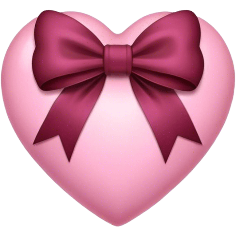 Pink heart with burgundy bow emoji