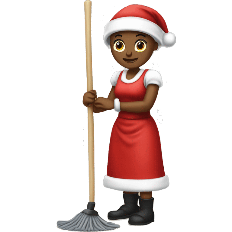 Create a black Mrs claus mopping  emoji