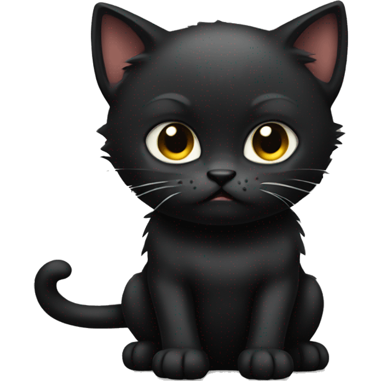 Angry black kitten  emoji