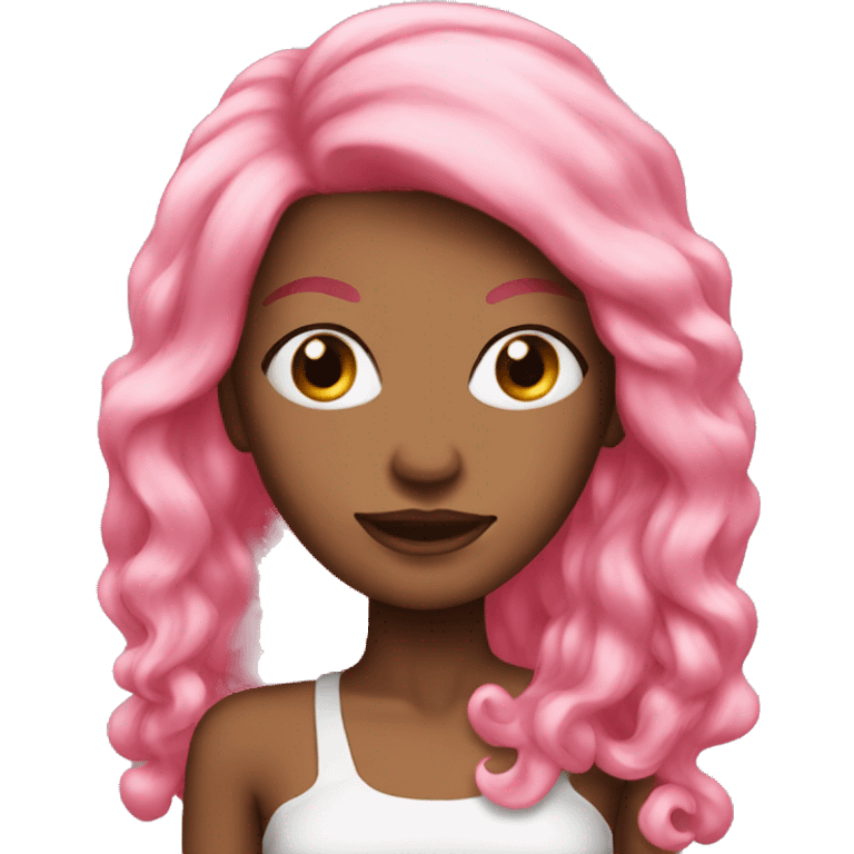 Long pink hair diva emoji