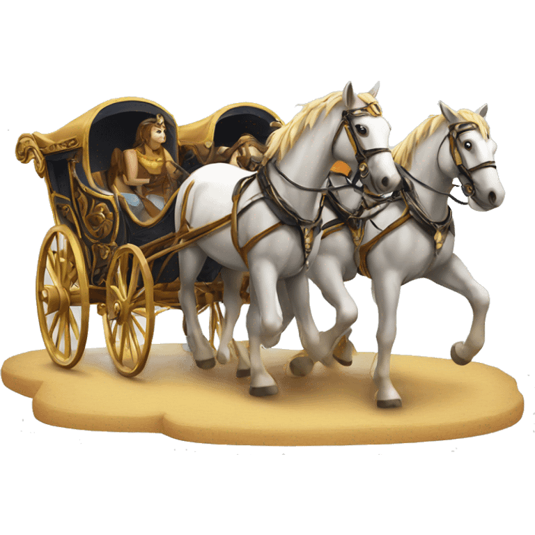 four horses pulls a chariot emoji