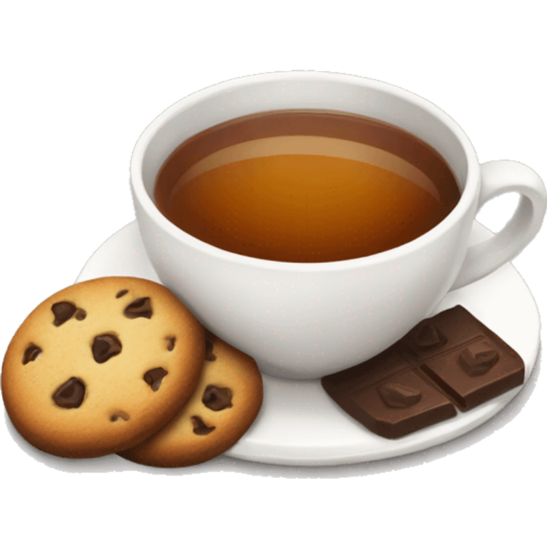 Cup of tea and chocolate chip biscuits  emoji