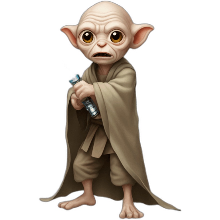 Golum with a lightsaber emoji