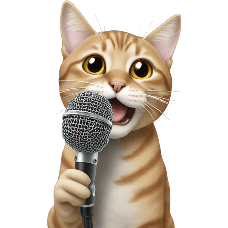 cat using microphone  emoji