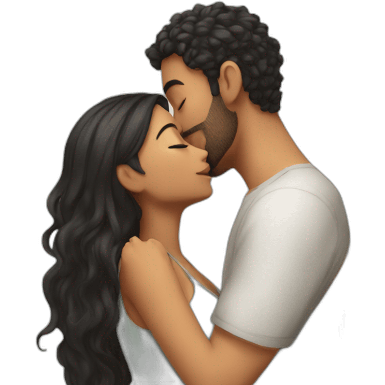 An arabic guy named mxy kissing a girl named remas with hair to her shoulders emoji