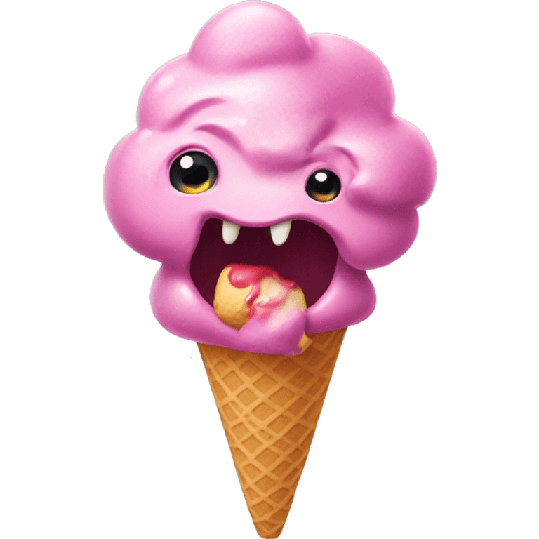 Dinasour eatng ice cream emoji