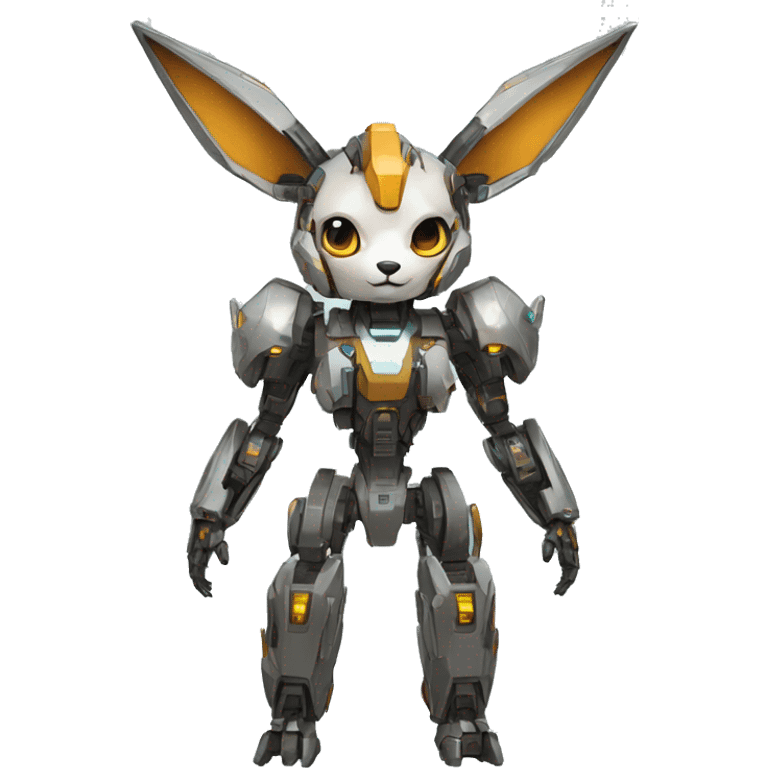 Futuristic mechanical Eevee-mecha full body emoji